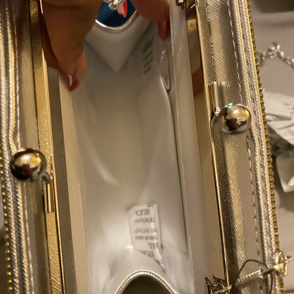 Silver Talen Clutch with Chain - Picture 4 of 8